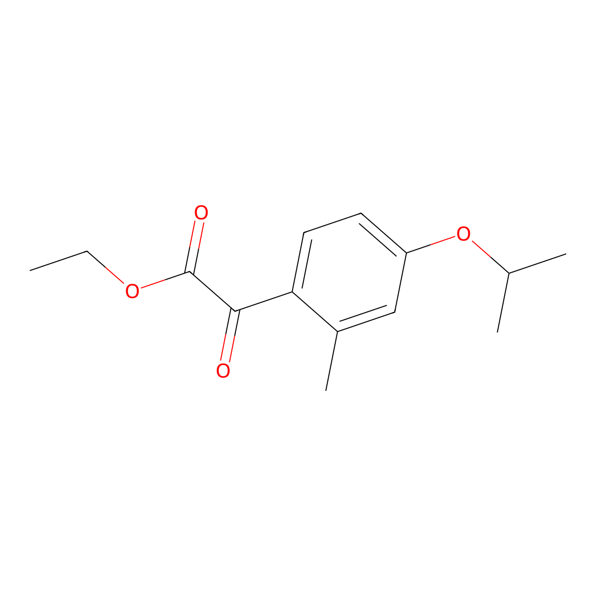 Ethyl 2-(4-isopropoxy-2-methylphenyl)-2-oxoacetate molecular structure, CAS 1368217-39-3