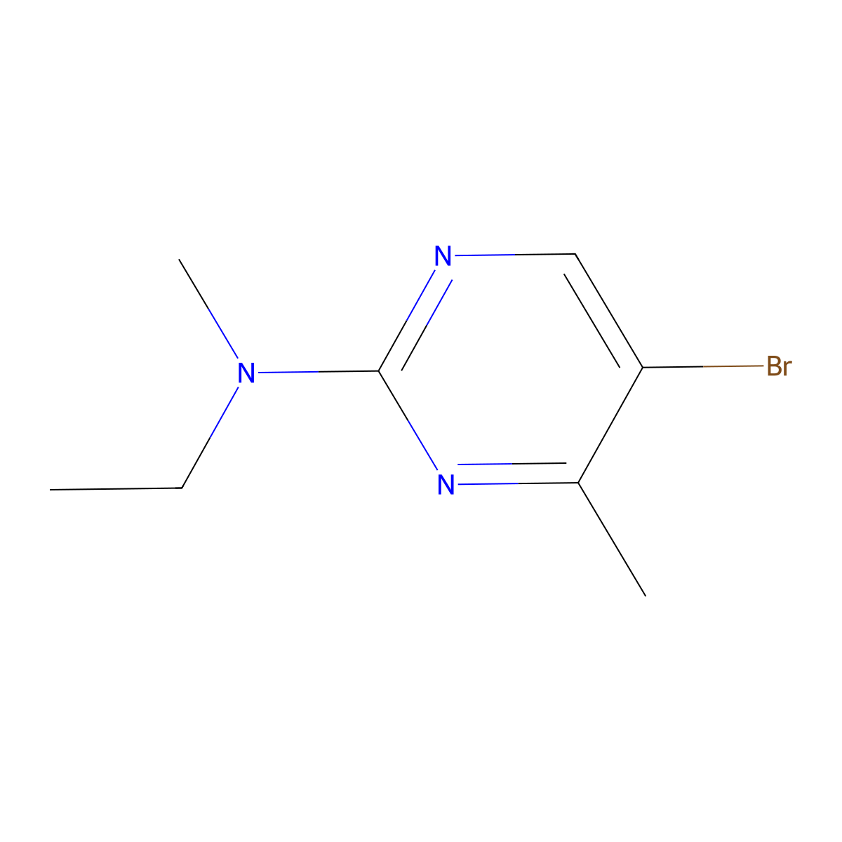 5-bromo-N-ethyl-N,4-dimethylpyrimidin-2-amine molecular structure, CAS 1368217-42-8