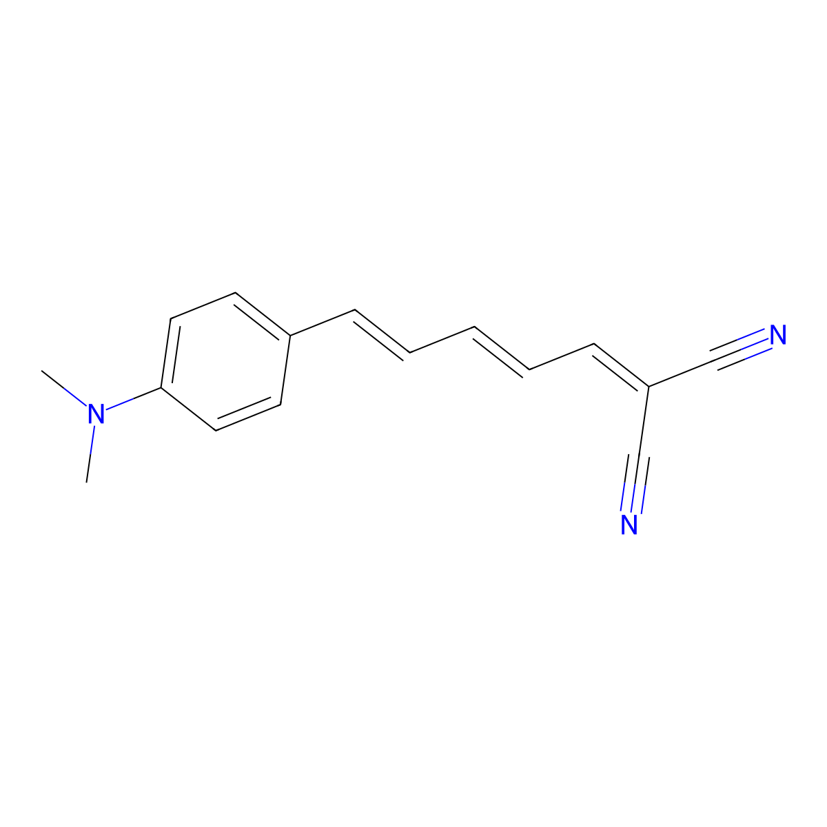 5-[4-(Dimethylamino)phenyl]-2,4-pentadienylidenemalononitrile molecular structure, CAS 136822-54-3
