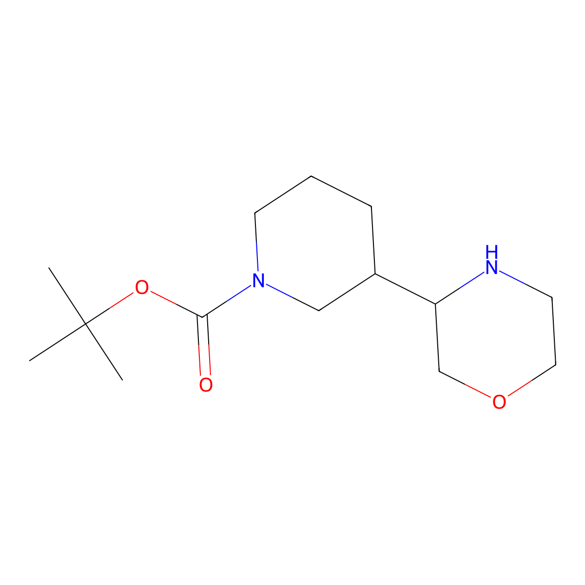 Tert-butyl 3-(morpholin-3-yl)piperidine-1-carboxylate molecular structure, CAS 1368220-42-1