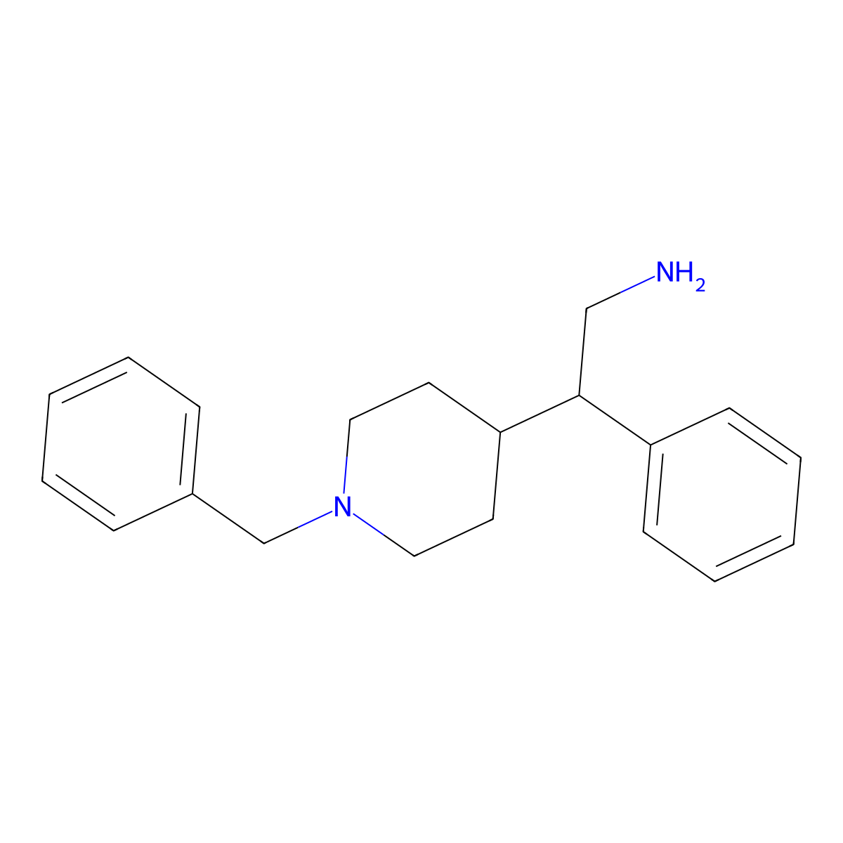 2-(1-Benzylpiperidin-4-yl)-2-phenylethan-1-amine molecular structure, CAS 1368221-37-7