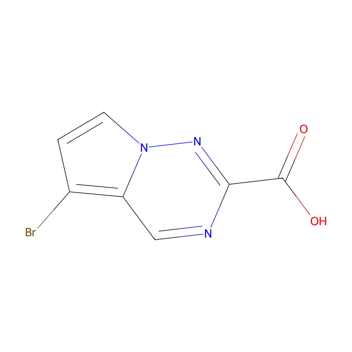 5-Bromopyrrolo[2,1-f][1,2,4]triazine-2-carboxylic acid molecular structure, CAS 1368224-70-7