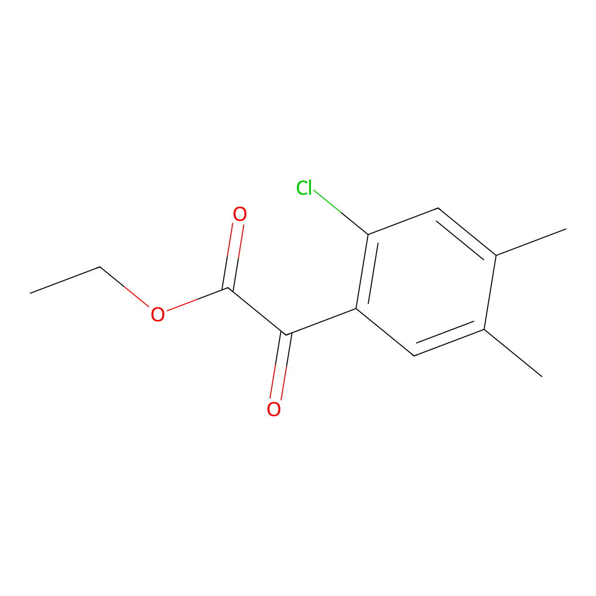 Ethyl 2-chloro-4,5-dimethyl-alpha-oxobenZeneacetate molecular structure, CAS 1368224-82-1