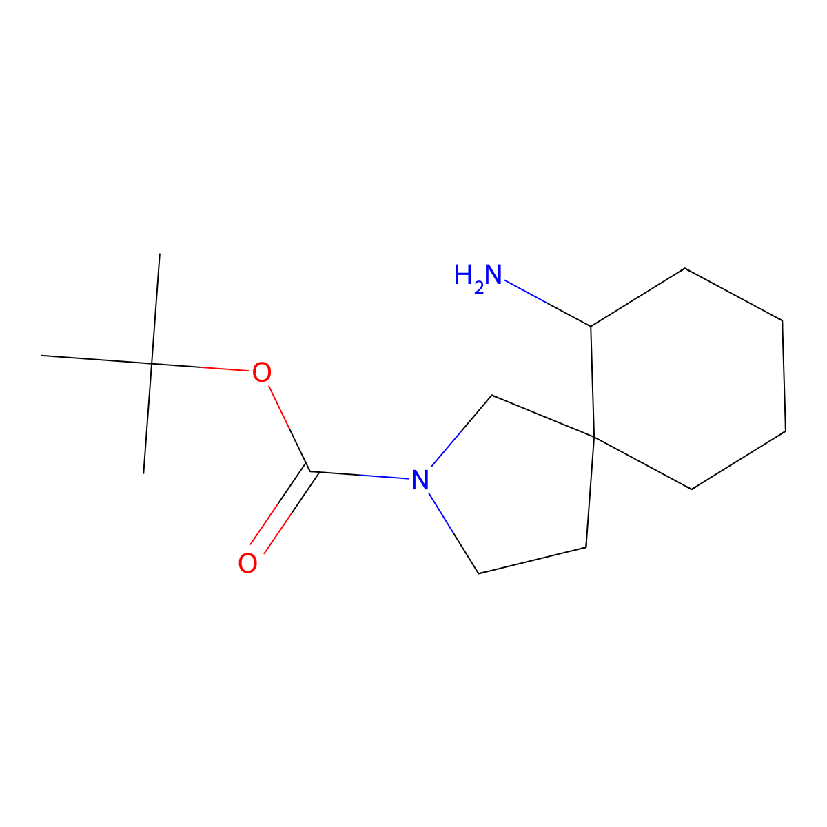 Tert-butyl 6-amino-2-azaspiro[4.5]decane-2-carboxylate molecular structure, CAS 1368225-13-1