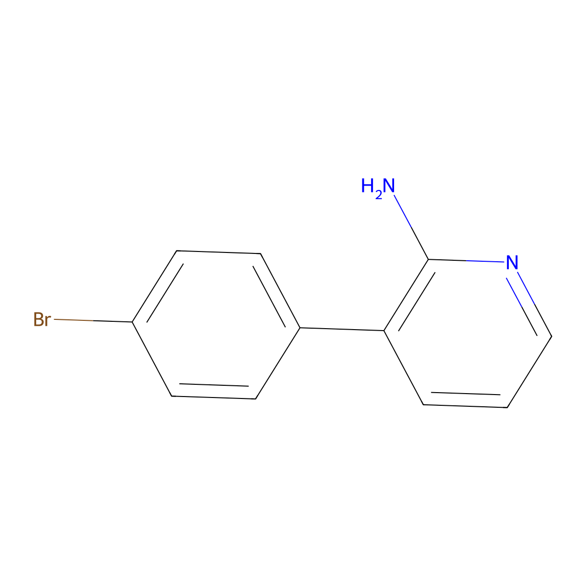 3-(4-Bromophenyl)pyridin-2-amine molecular structure, CAS 1368226-28-1