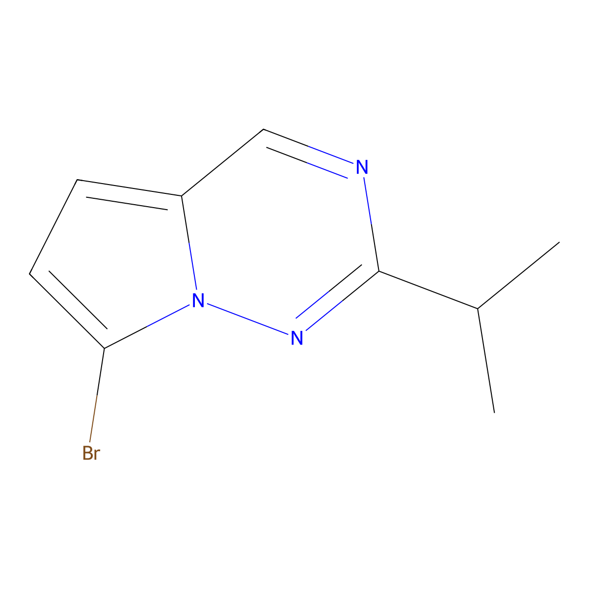 7-Bromo-2-(propan-2-yl)pyrrolo[2,1-f][1,2,4]triazine molecular structure, CAS 1368226-33-8