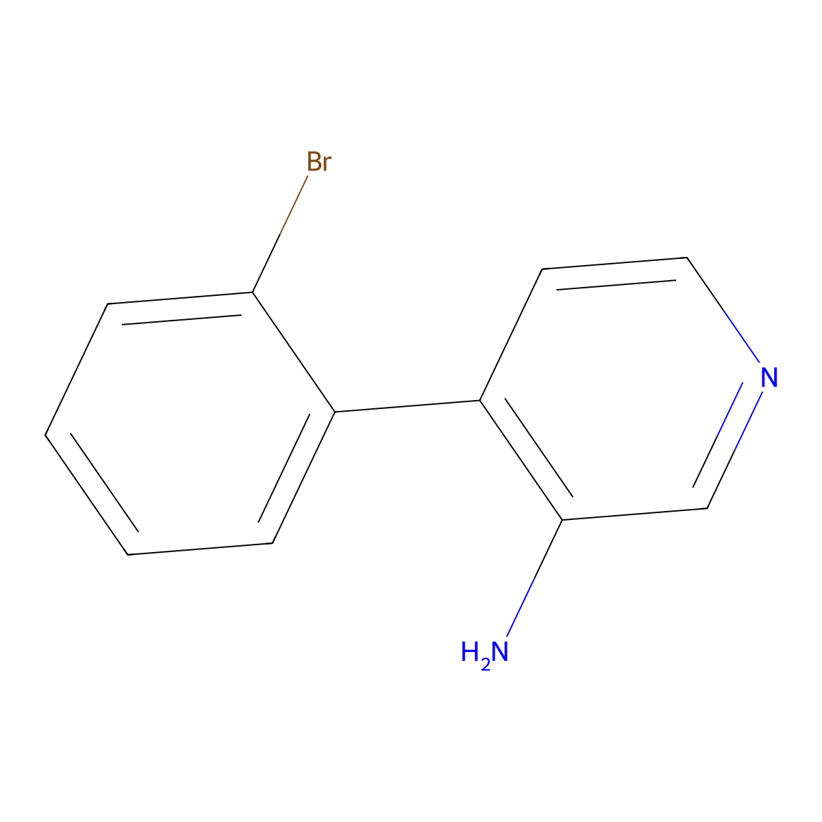 4-(2-Bromophenyl)pyridin-3-amine molecular structure, CAS 1368226-58-7
