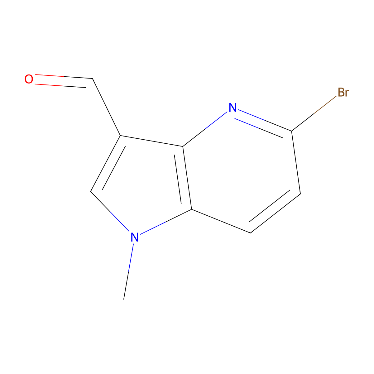 5-bromo-1-methyl-1H-pyrrolo[3,2-b]pyridine-3-carbaldehyde molecular structure, CAS 1368226-74-7