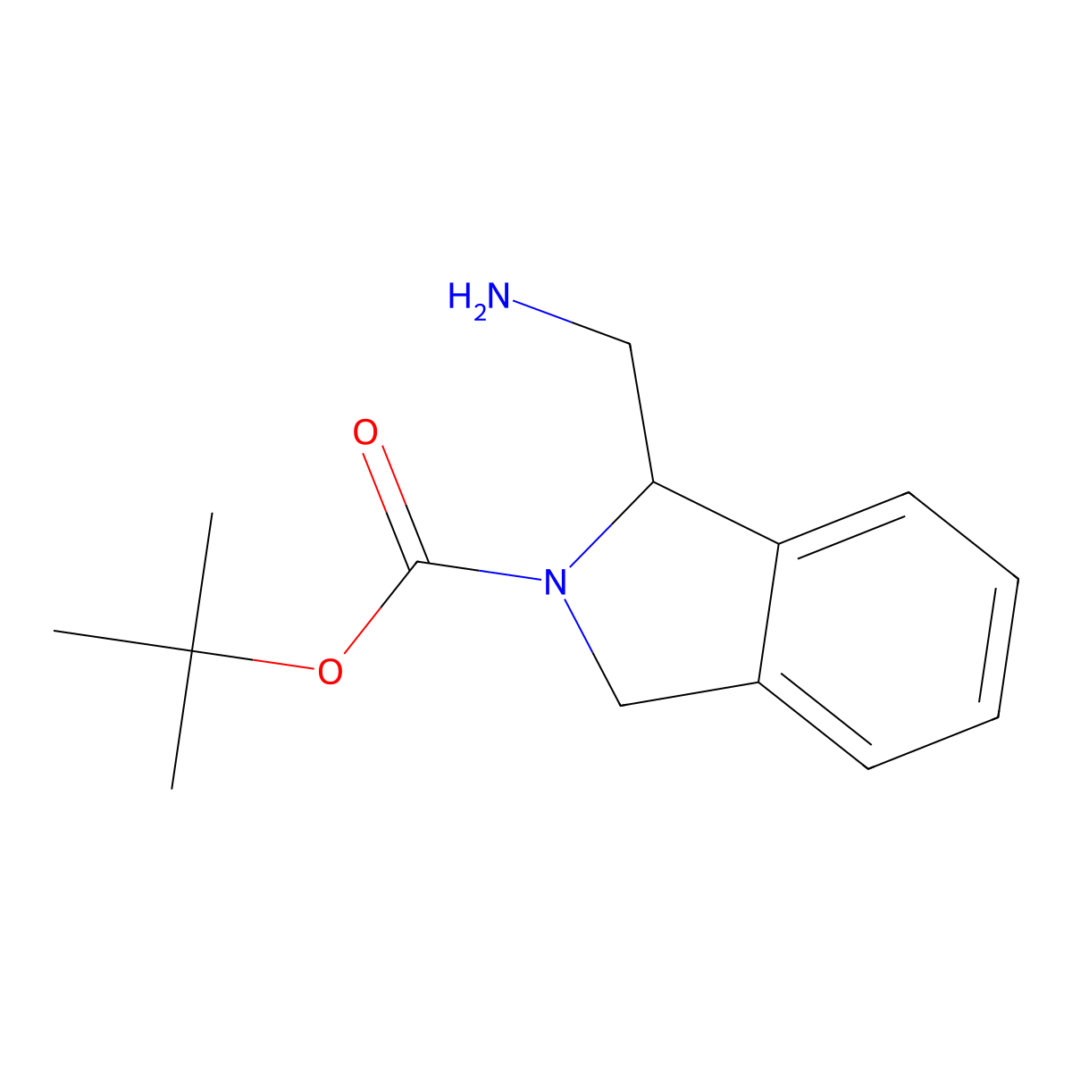 tert-butyl 1-(aminomethyl)-2,3-dihydro-1H-isoindole-2-carboxylate molecular structure, CAS 1368227-24-0