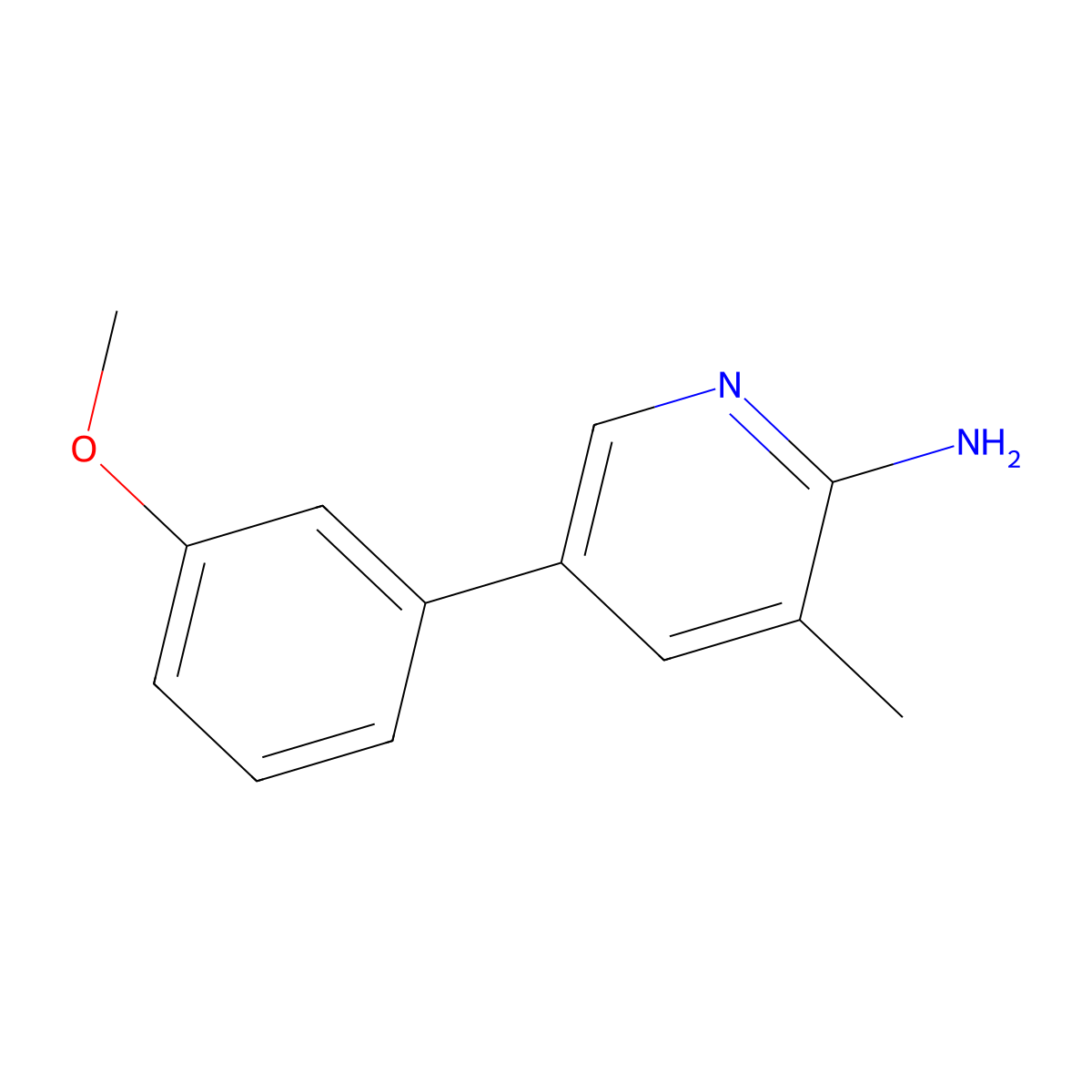 5-(3-Methoxyphenyl)-3-methylpyridin-2-amine molecular structure, CAS 1368227-77-3