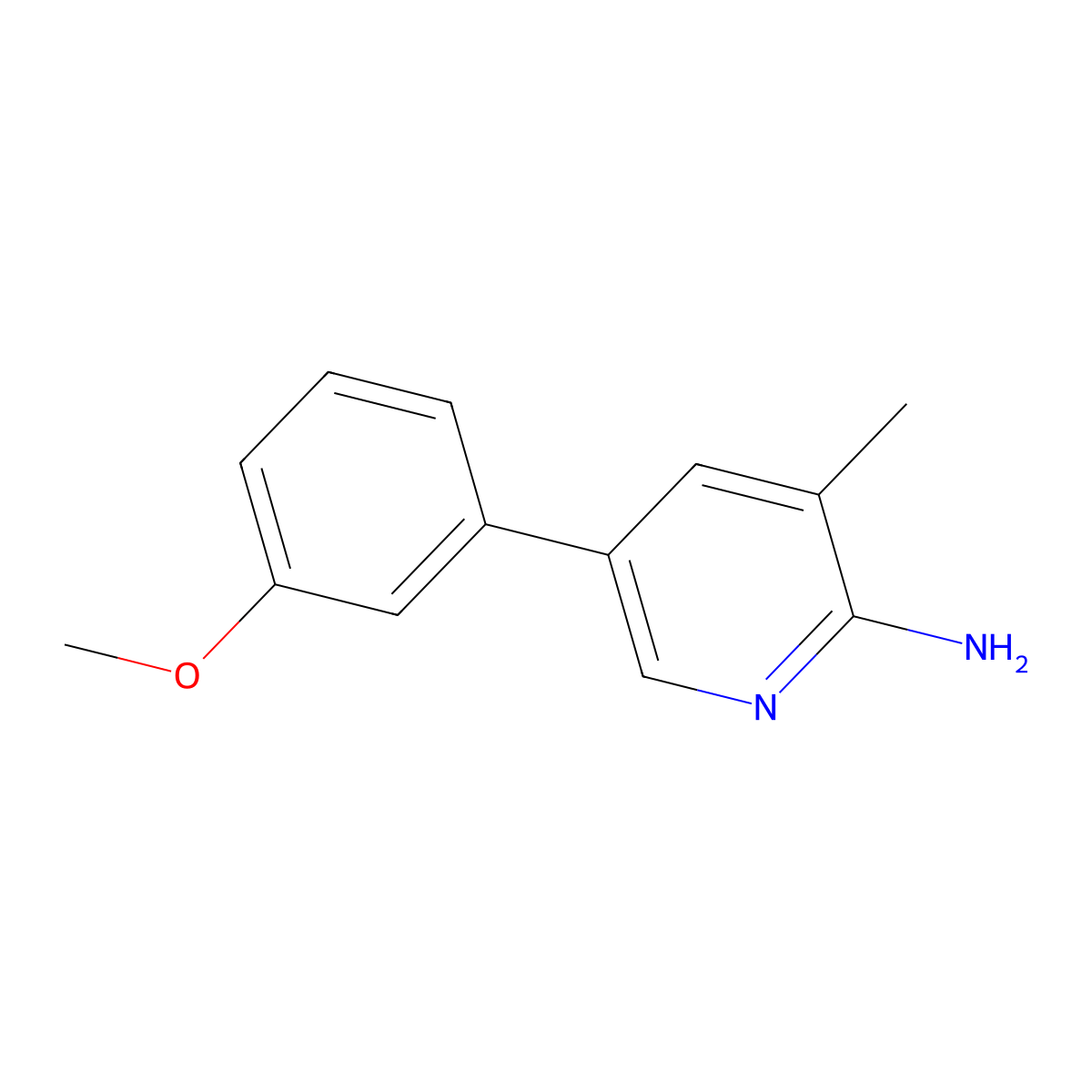 5-(3-Methoxyphenyl)-3-methylpyridin-2-amine molecular structure, CAS 1368227-77-3