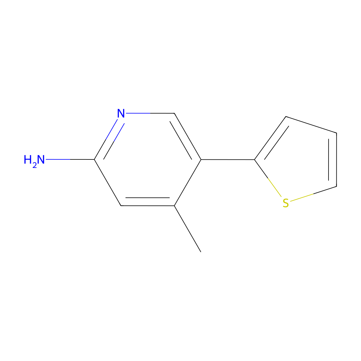 4-Methyl-5-(thiophen-2-yl)pyridin-2-amine molecular structure, CAS 1368227-85-3