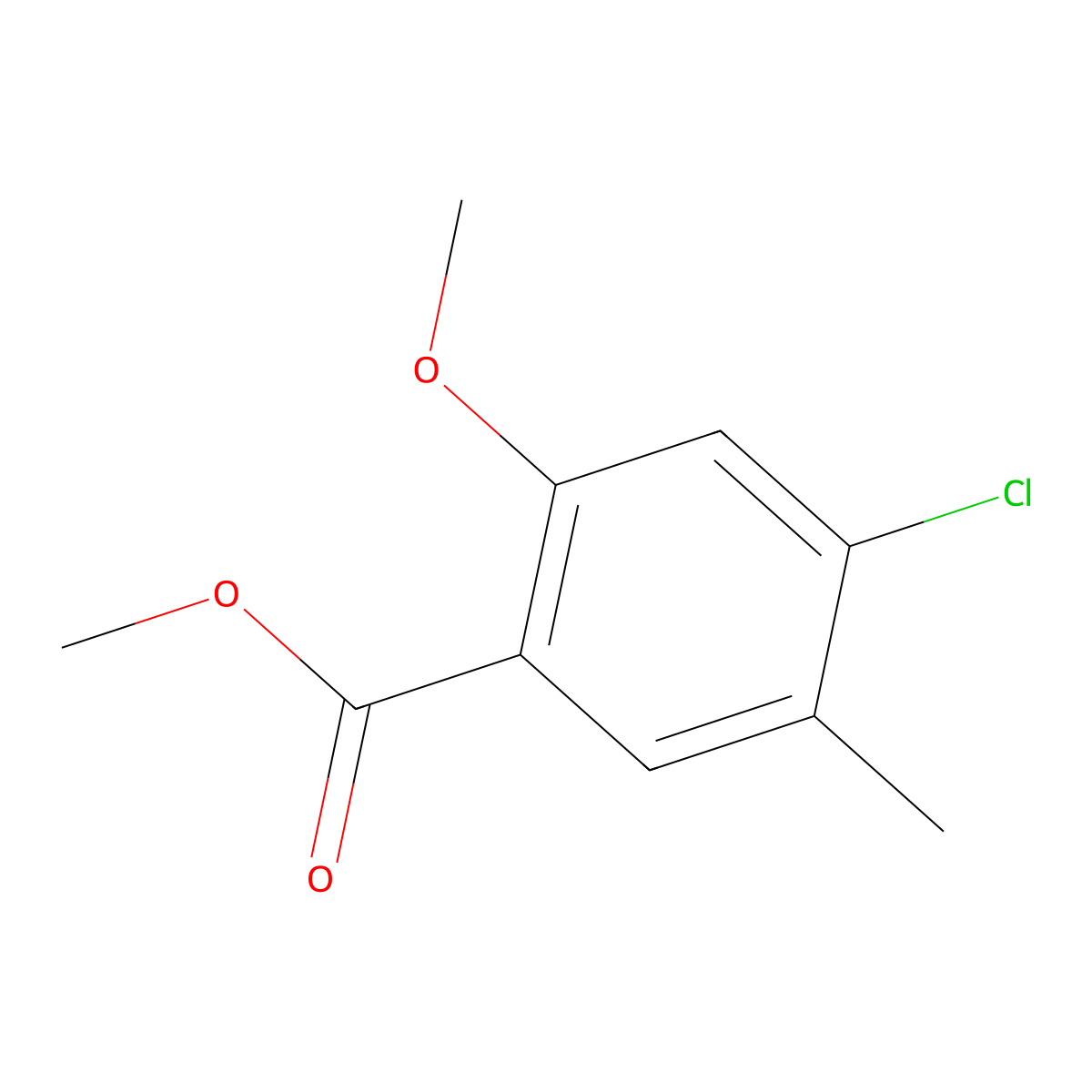 Methyl 4-chloro-2-methoxy-5-methylbenzoate molecular structure, CAS 1368228-61-8