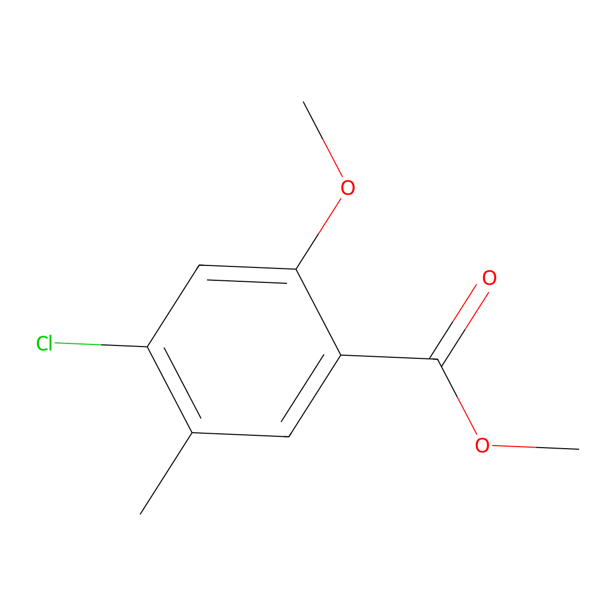 Methyl 4-chloro-2-methoxy-5-methylbenzoate molecular structure, CAS 1368228-61-8