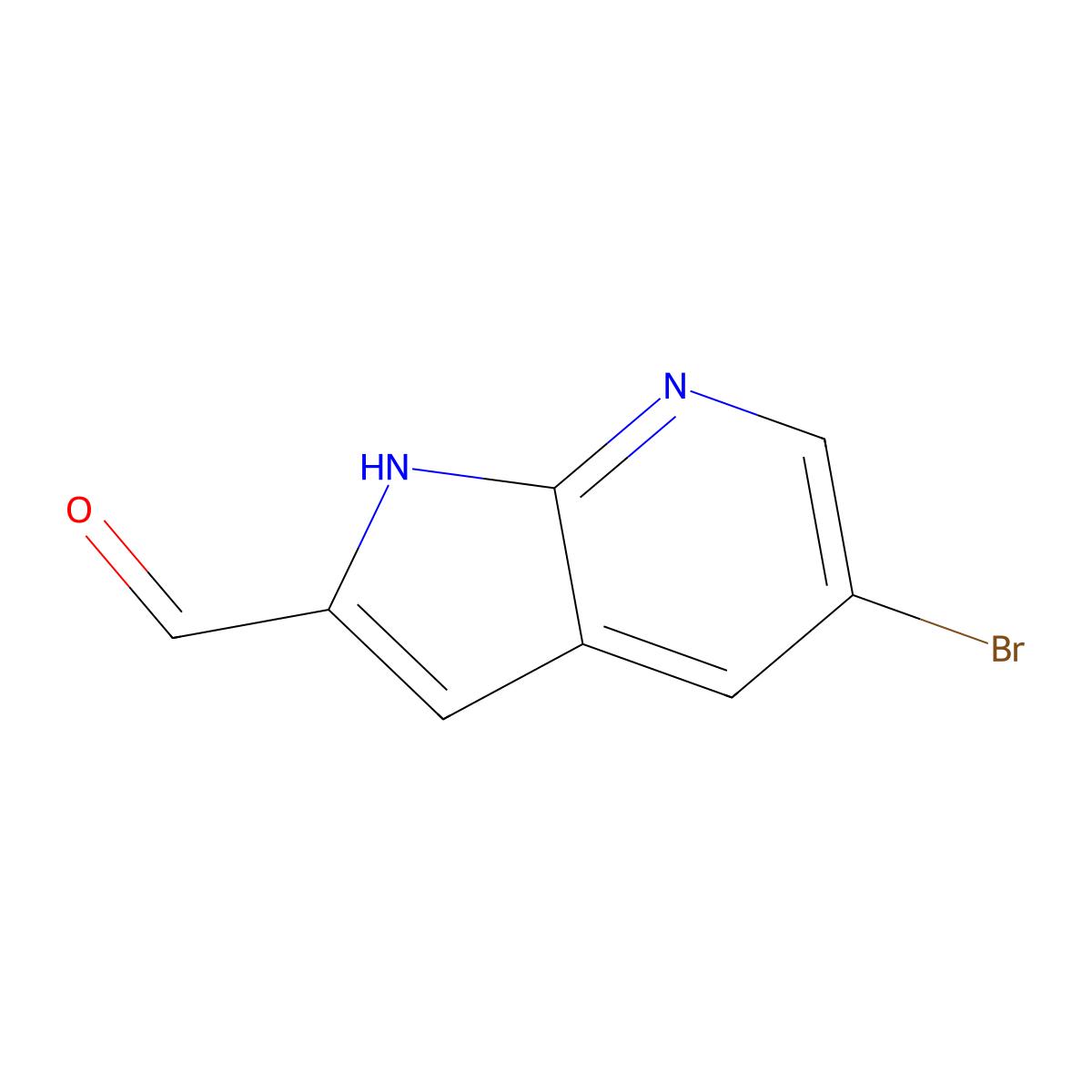 5-Bromo-1H-pyrrolo[2,3-b]pyridine-2-carbaldehyde molecular structure, CAS 1368231-60-0