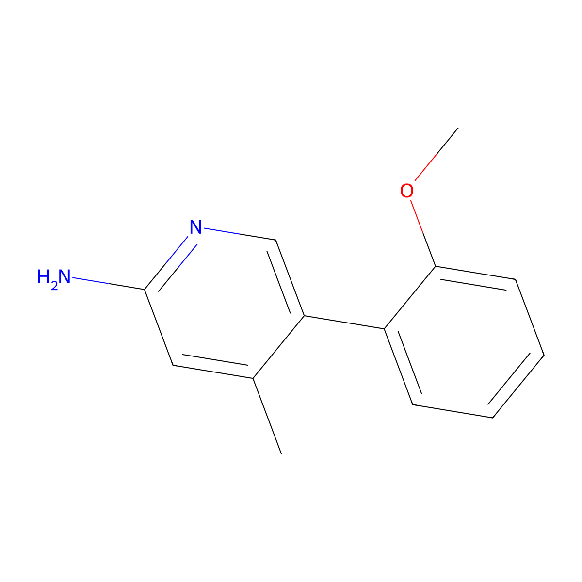 5-(2-Methoxyphenyl)-4-methyl-2-pyridinamine molecular structure, CAS 1368241-08-0
