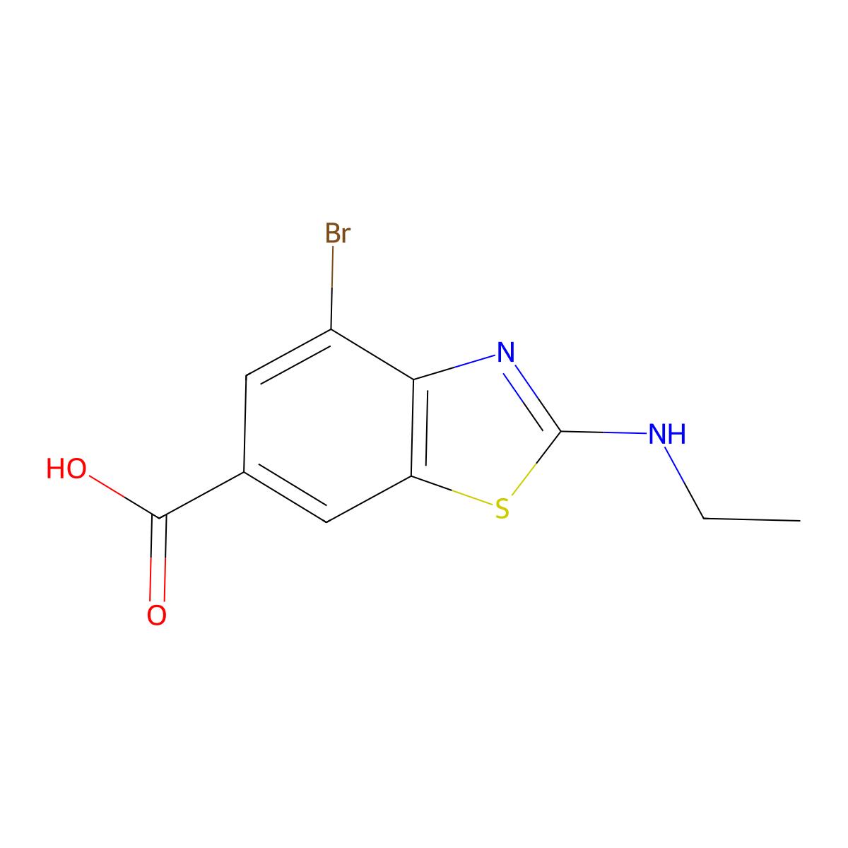 4-Bromo-2-(ethylamino)benzo[d]thiazole-6-carboxylic acid molecular structure, CAS 1368241-12-6