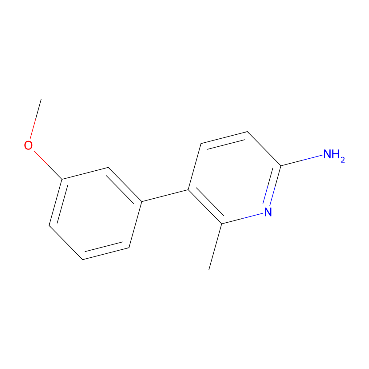 5-(3-Methoxyphenyl)-6-methylpyridin-2-amine molecular structure, CAS 1368241-16-0