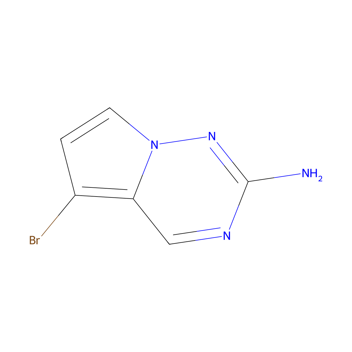 5-Bromopyrrolo[2,1-f][1,2,4]triazin-2-amine molecular structure, CAS 1368241-32-0