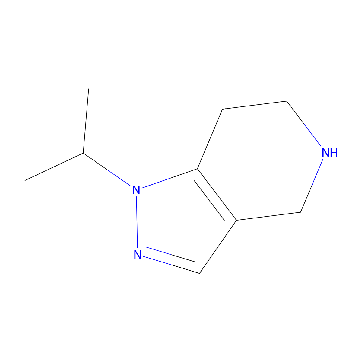 1-(Propan-2-yl)-1H,4H,5H,6H,7H-pyrazolo[4,3-c]pyridine molecular structure, CAS 1368246-84-7