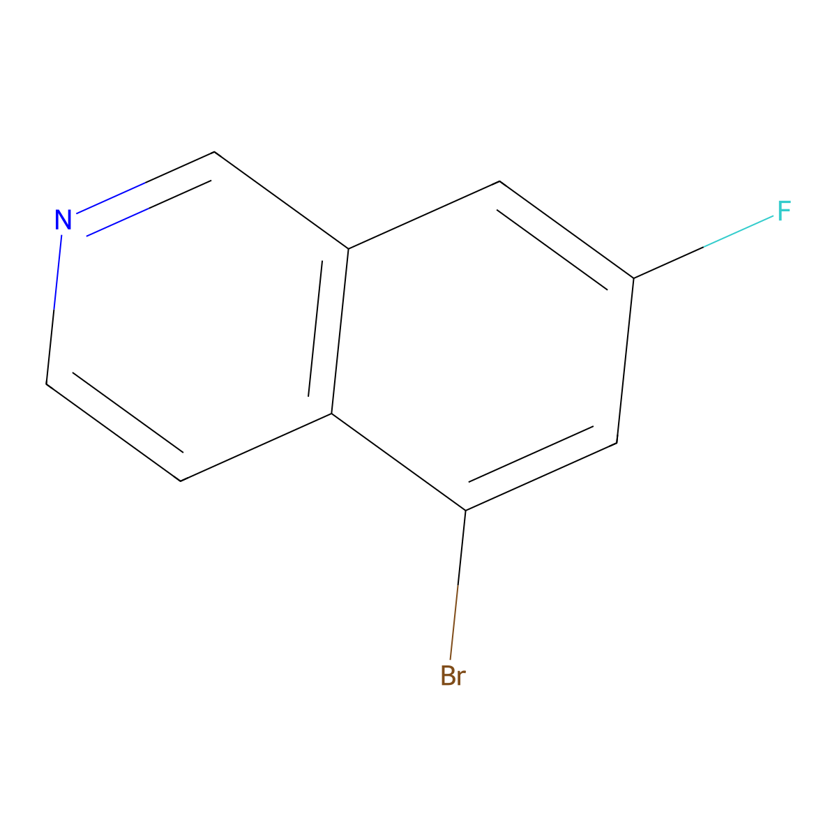 5-Bromo-7-fluoroisoquinoline molecular structure, CAS 1368250-42-3