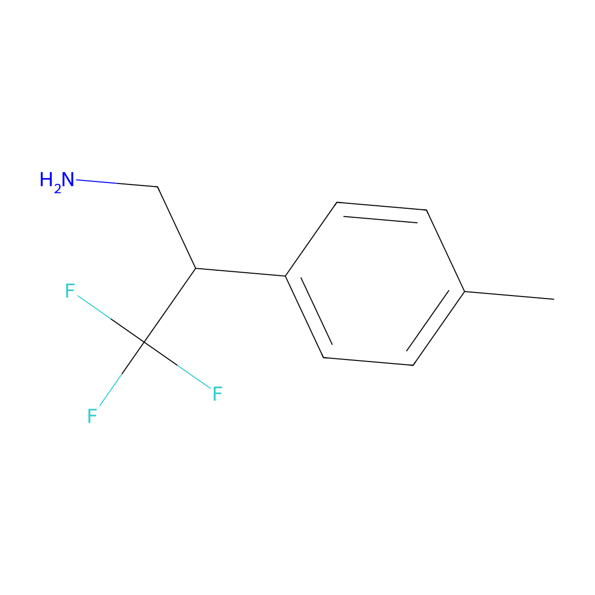 3,3,3-Trifluoro-2-(p-tolyl)propan-1-amine molecular structure, CAS 1368252-25-8