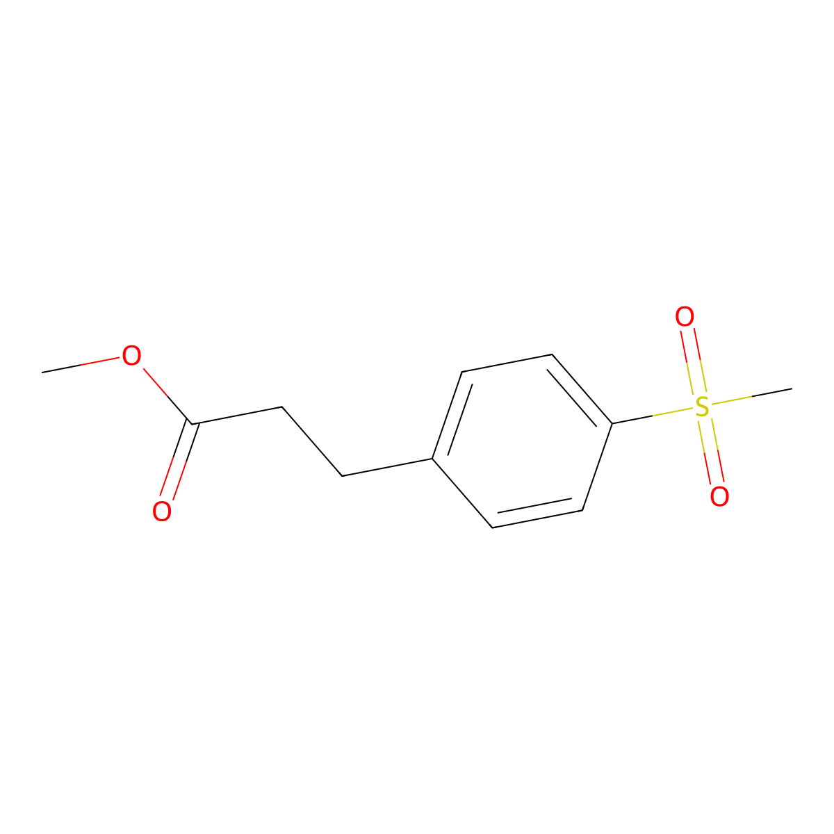Methyl 3-(4-methanesulfonylphenyl)propanoate molecular structure, CAS 1368272-40-5
