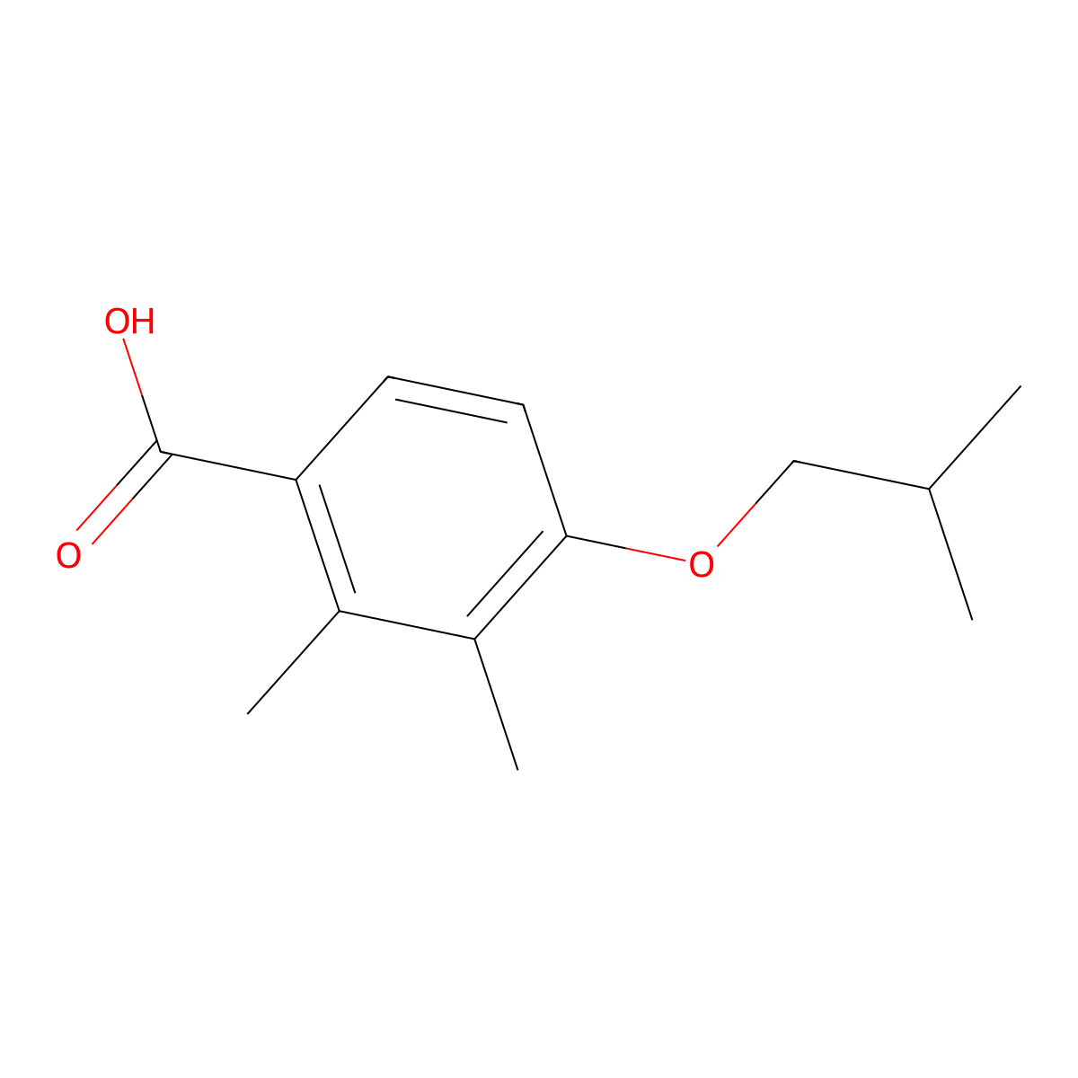 4-Isobutoxy-2,3-dimethylbenzoic acid molecular structure, CAS 1368277-06-8