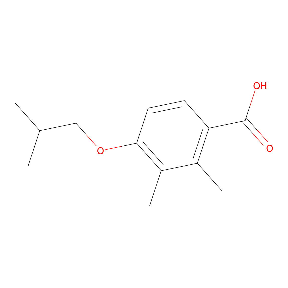 4-Isobutoxy-2,3-dimethylbenzoic acid molecular structure, CAS 1368277-06-8