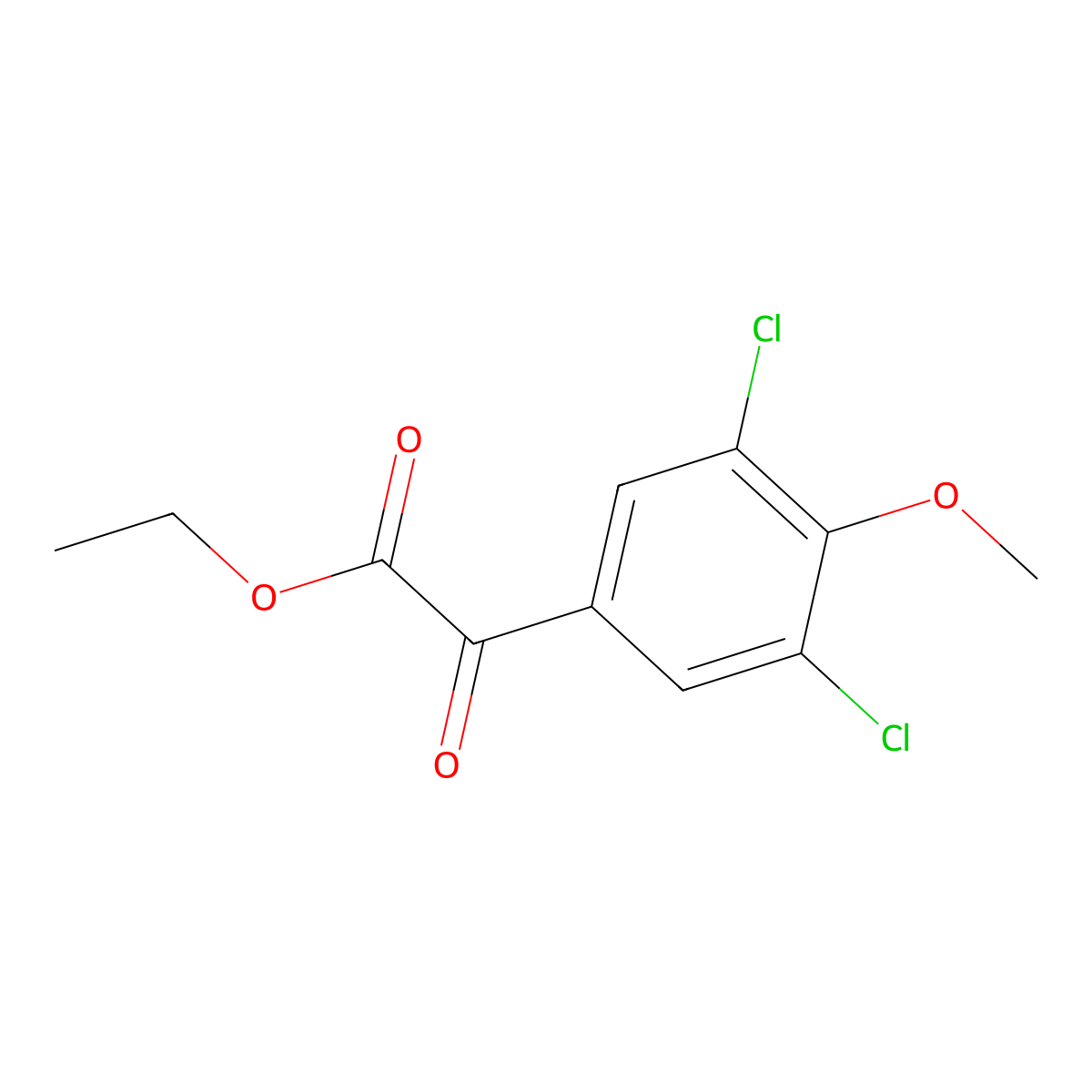 Ethyl 2-(3,5-dichloro-4-methoxyphenyl)-2-oxoacetate molecular structure, CAS 1368285-57-7