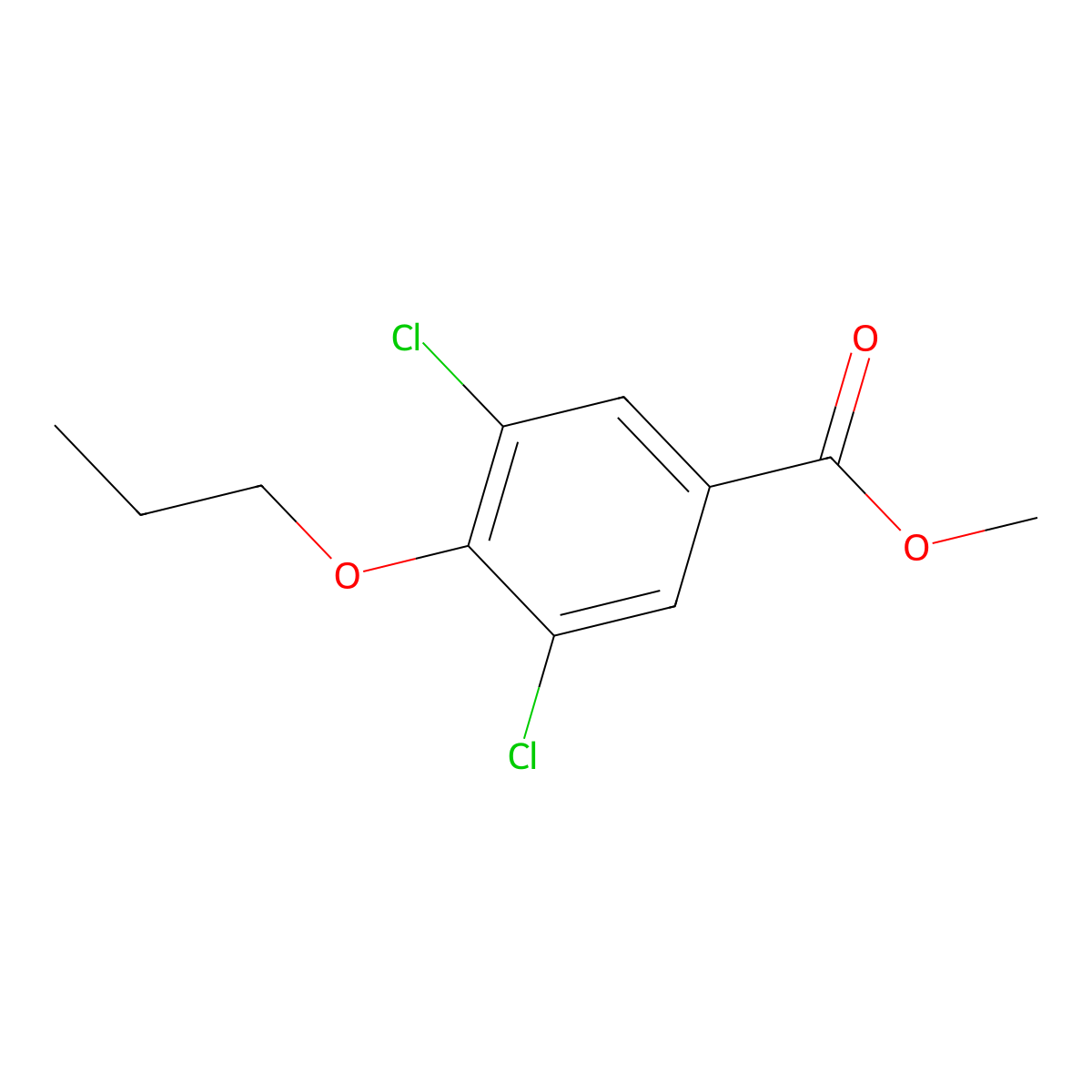 Methyl 3,5-dichloro-4-propoxybenzoate molecular structure, CAS 1368285-65-7
