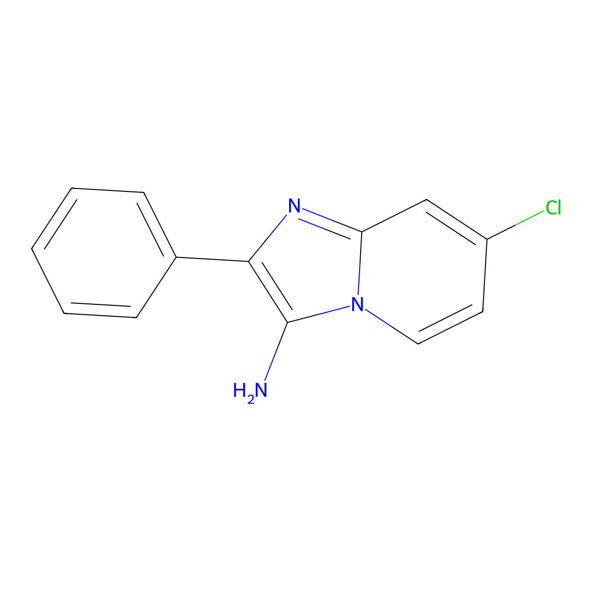 7-Chloro-2-phenylimidazo[1,2-a]pyridin-3-amine molecular structure, CAS 1368290-23-6