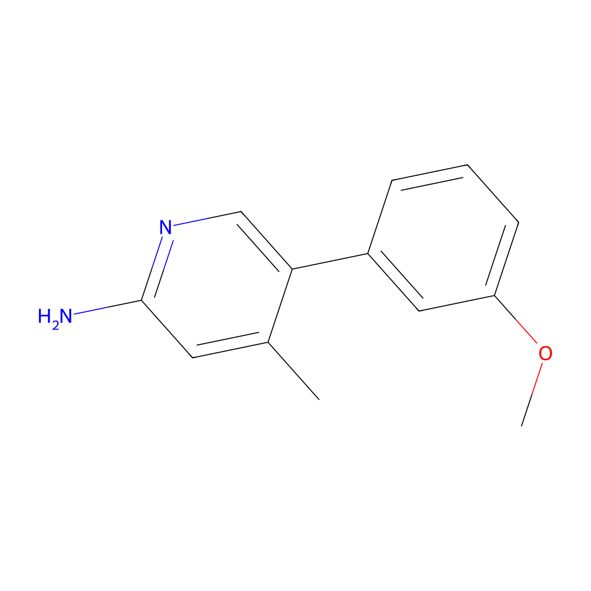 5-(3-Methoxyphenyl)-4-methyl-2-pyridinamine molecular structure, CAS 1368295-41-3