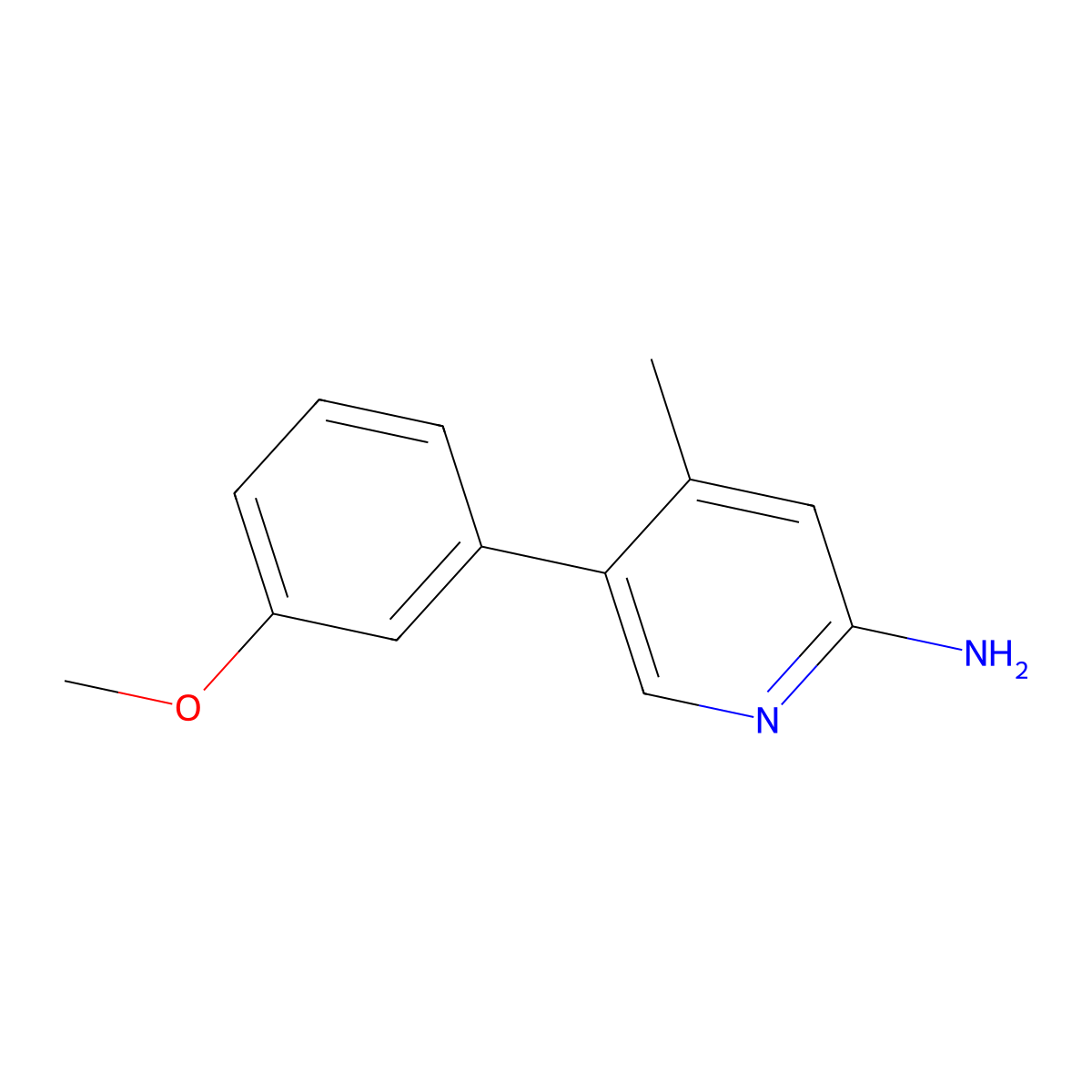 5-(3-Methoxyphenyl)-4-methyl-2-pyridinamine molecular structure, CAS 1368295-41-3