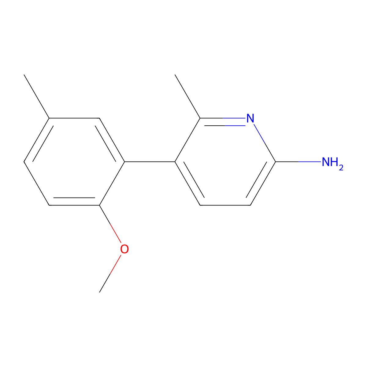 5-(2-Methoxy-5-methylphenyl)-6-methyl-2-pyridinamine molecular structure, CAS 1368295-58-2