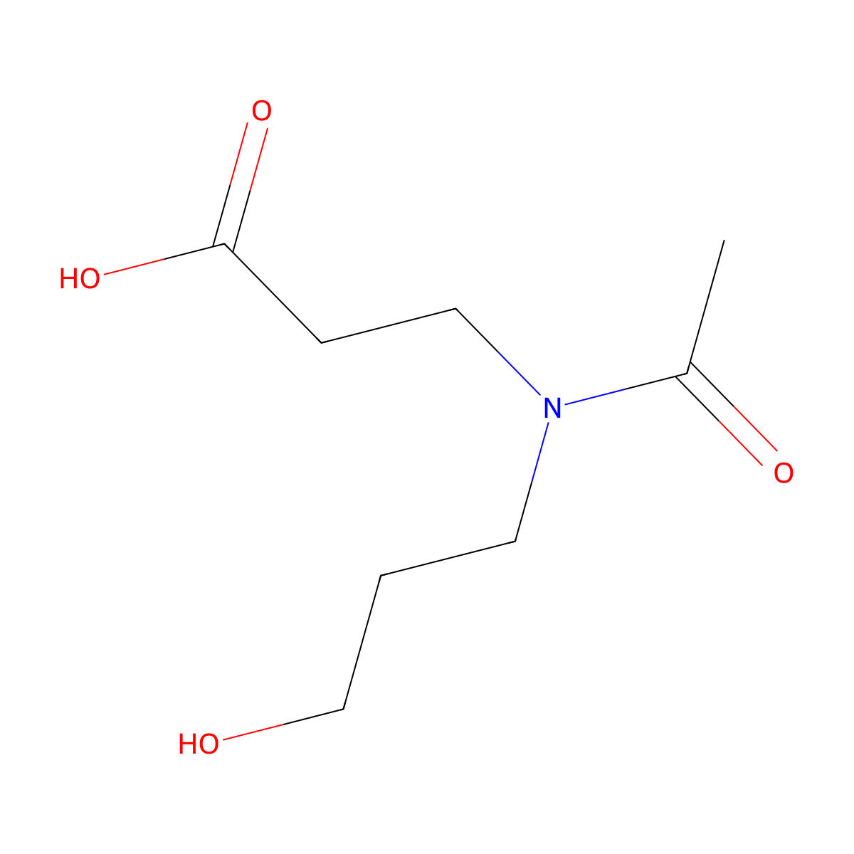 3-[N-(3-hydroxypropyl)acetamido]propanoic acid molecular structure, CAS 1368295-91-3