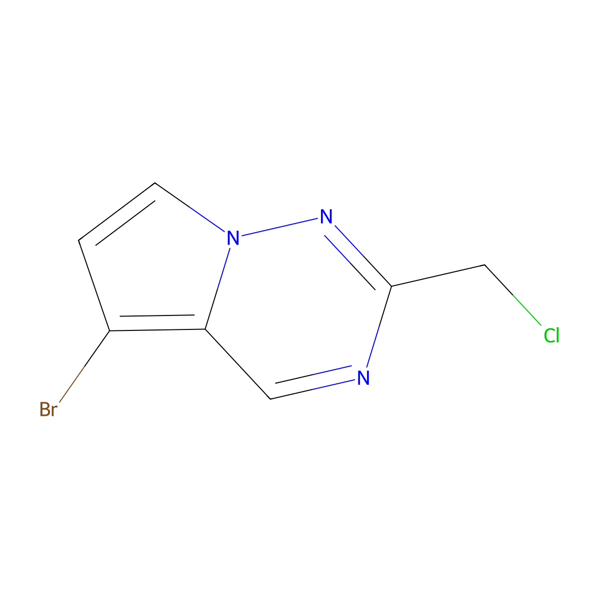 5-Bromo-2-(chloromethyl)pyrrolo[2,1-f][1,2,4]triazine molecular structure, CAS 1368300-93-9