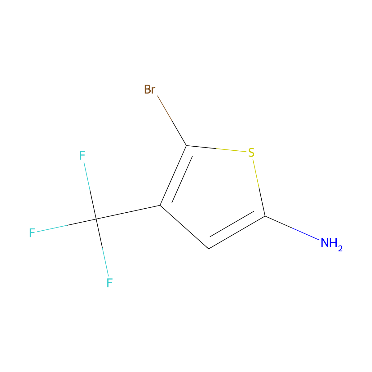 5-Bromo-4-trifluoromethyl-thiophen-2-ylamine molecular structure, CAS 1368301-44-3