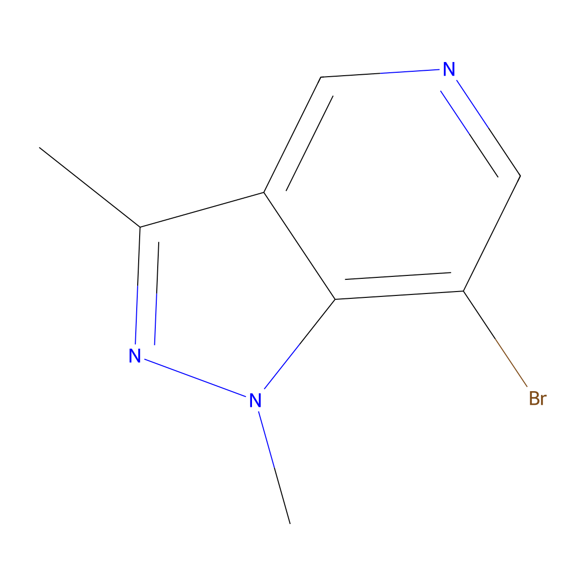 7-bromo-1,3-dimethyl-1H-pyrazolo[4,3-c]pyridine molecular structure, CAS 1368302-03-7