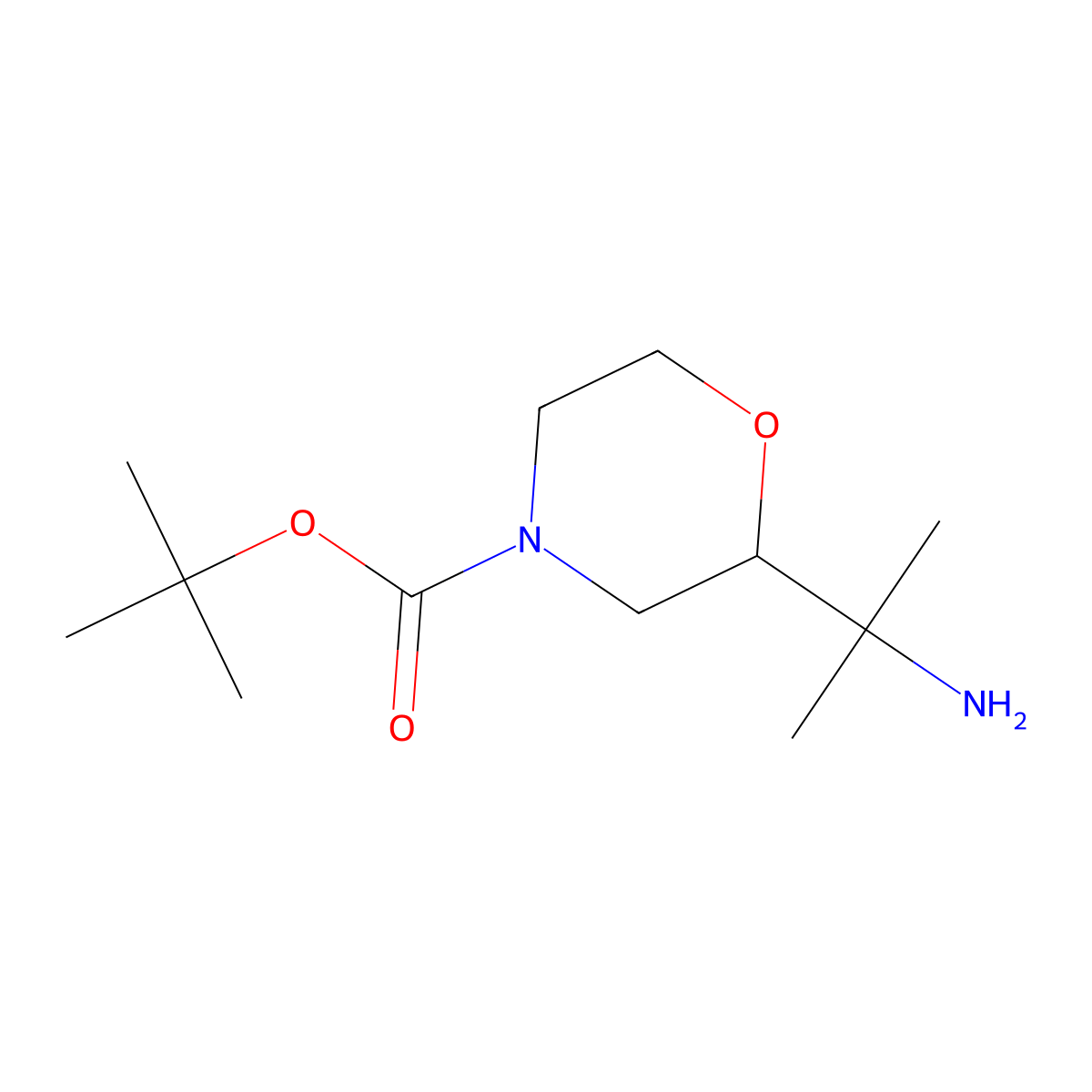 tert-Butyl 2-(2-aminopropan-2-yl)morpholine-4-carboxylate molecular structure, CAS 1368302-19-5