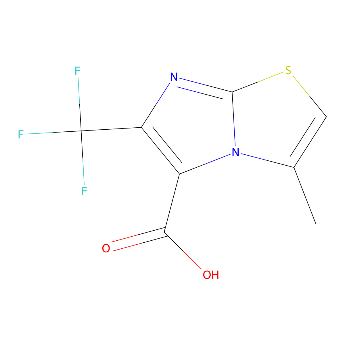 3-Methyl-6-(trifluoromethyl)imidazo[2,1-b]thiazole-5-carboxylic acid molecular structure, CAS 1368302-66-2