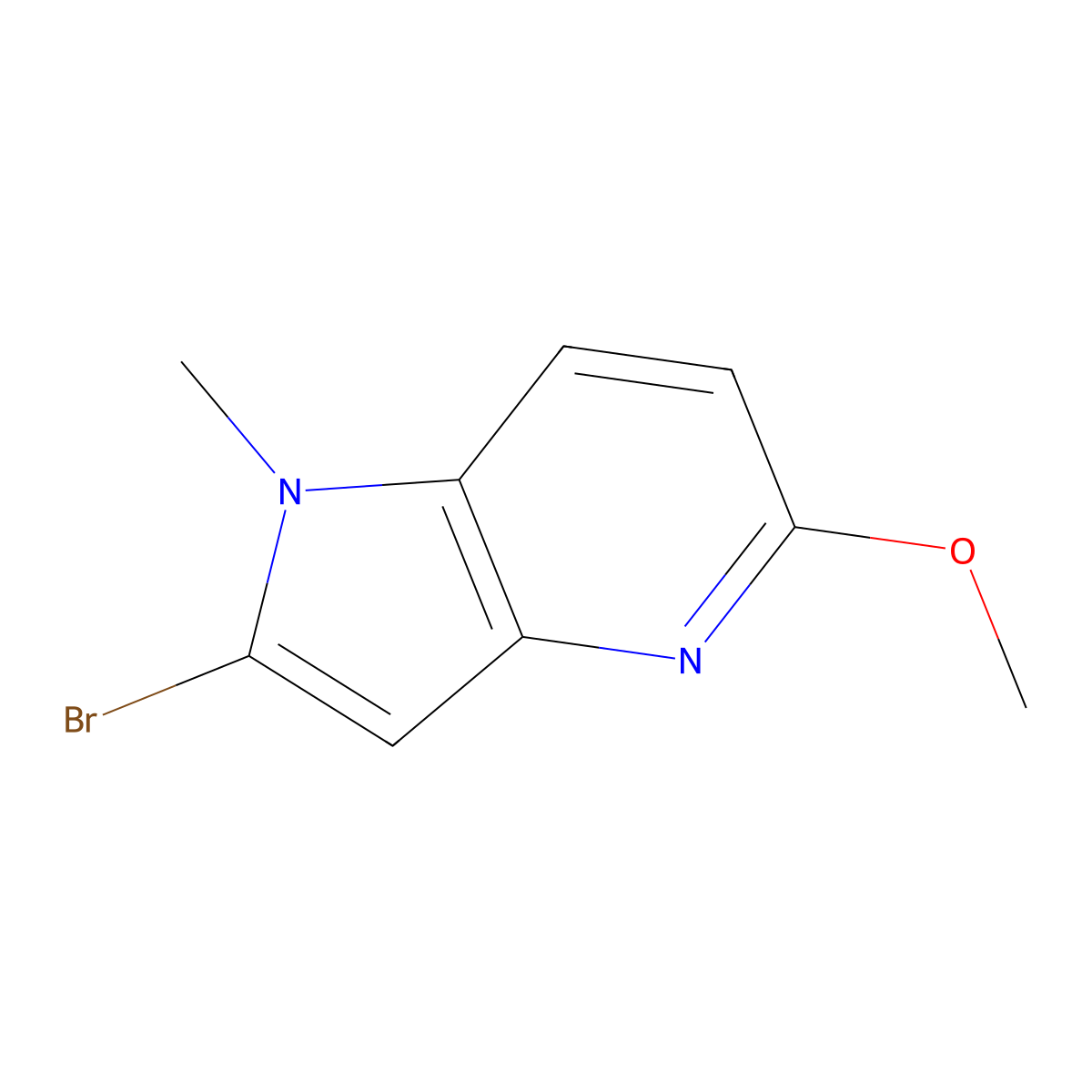 2-bromo-5-methoxy-1-methyl-1H-pyrrolo[3,2-b]pyridine molecular structure, CAS 1368303-83-6
