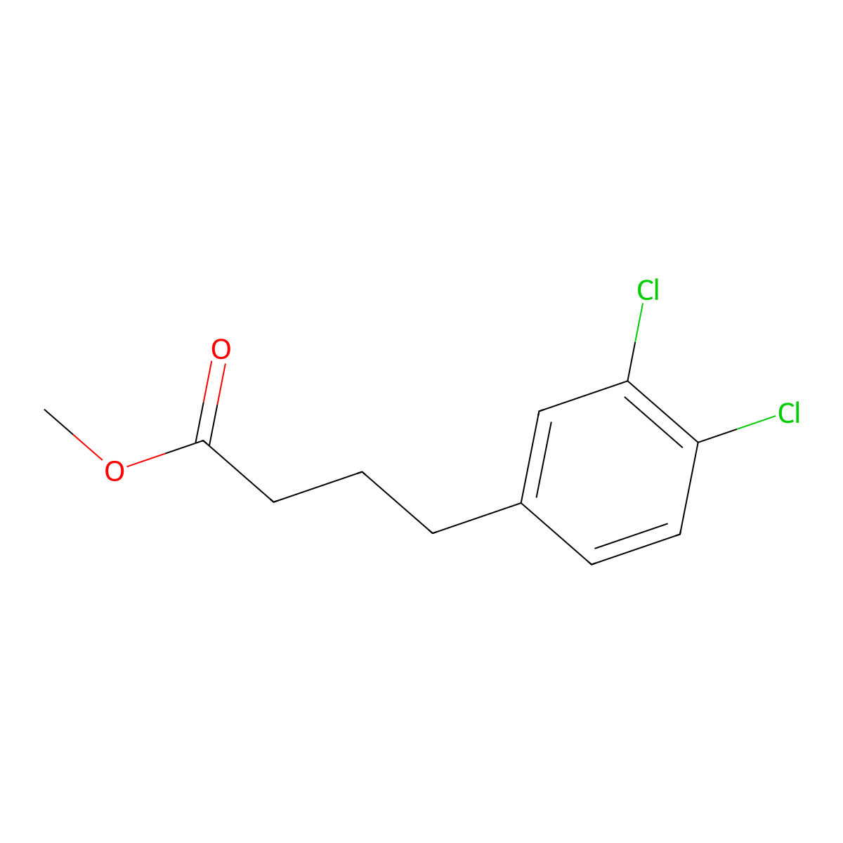 Methyl 4-(3,4-dichlorophenyl)butanoate molecular structure, CAS 1368308-27-3