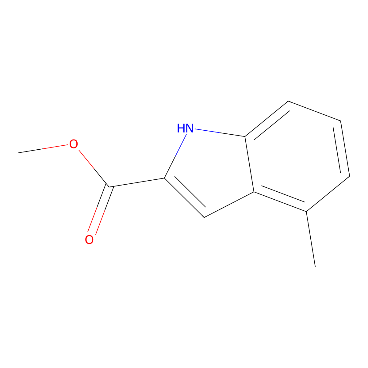 methyl 4-methyl-1H-indole-2-carboxylate molecular structure, CAS 136831-13-5