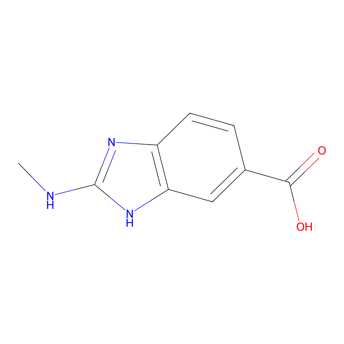 2-(Methylamino)-1H-benzo[d]imidazole-5-carboxylic acid molecular structure, CAS 1368310-81-9