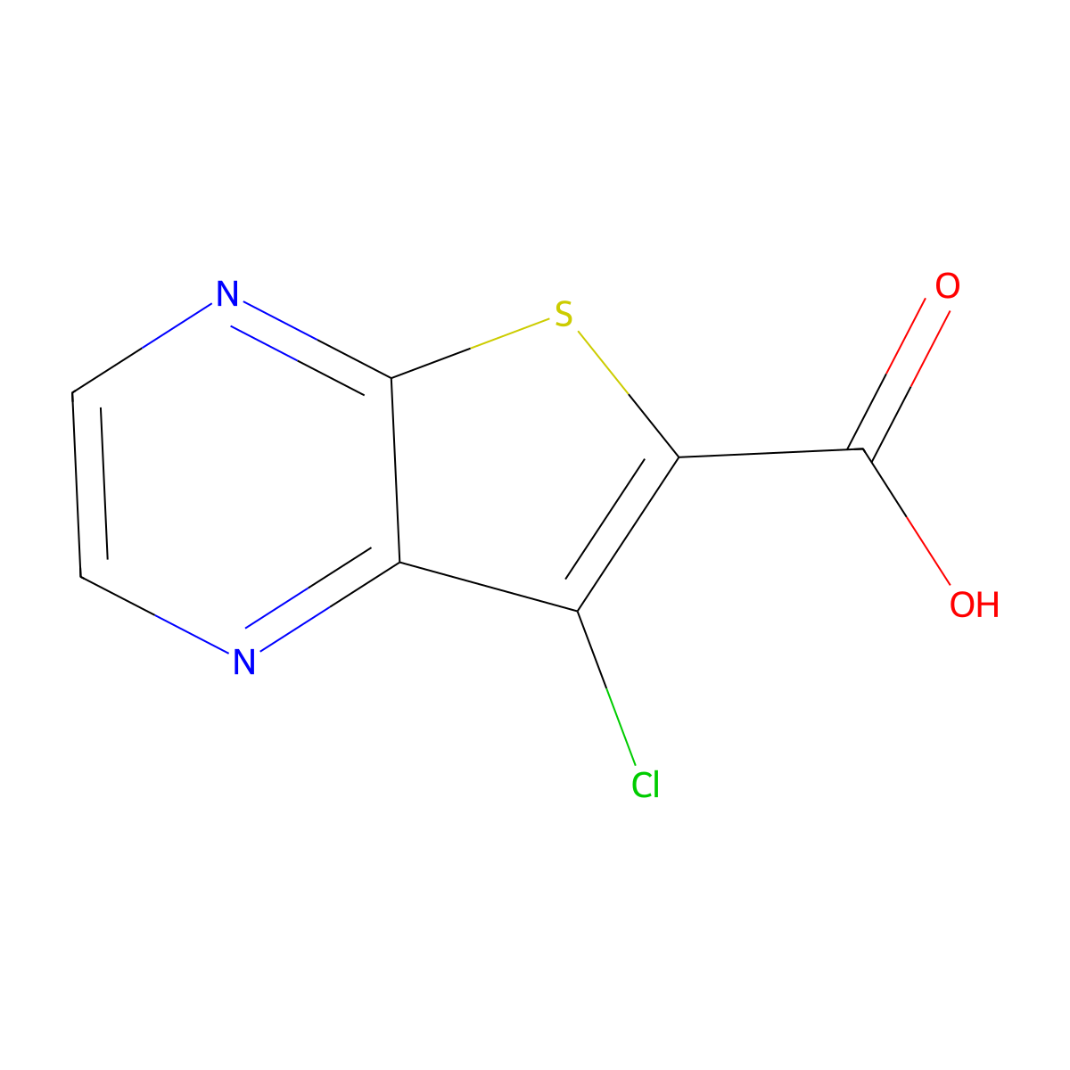 7-Chlorothieno[2,3-b]pyrazine-6-carboxylic acid molecular structure, CAS 1368311-23-2