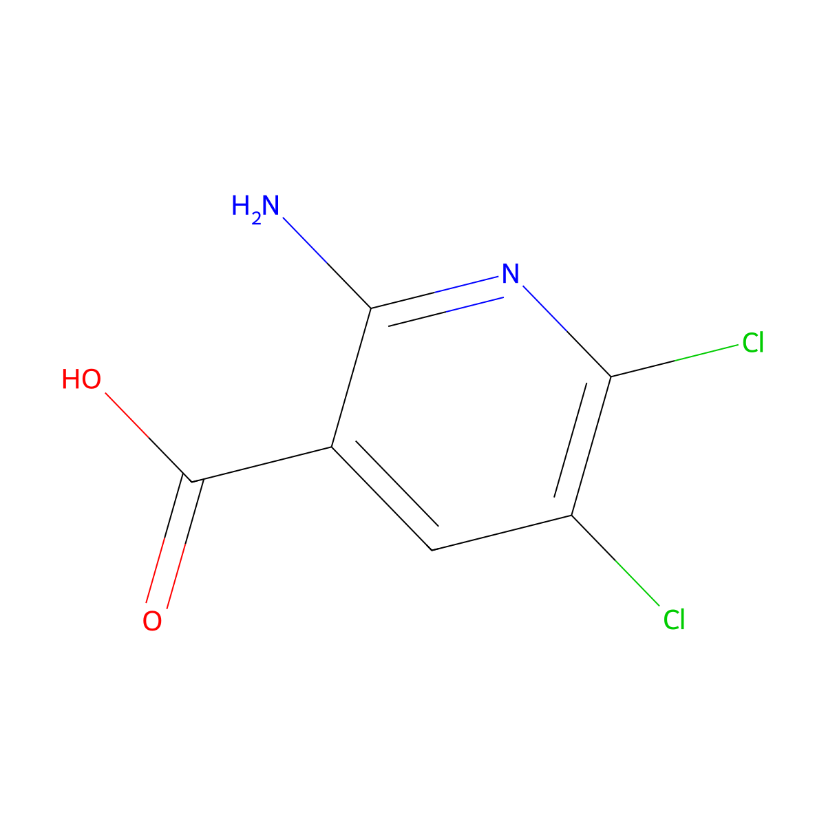 2-Amino-5,6-dichloropyridine-3-carboxylic acid molecular structure, CAS 1368314-01-5