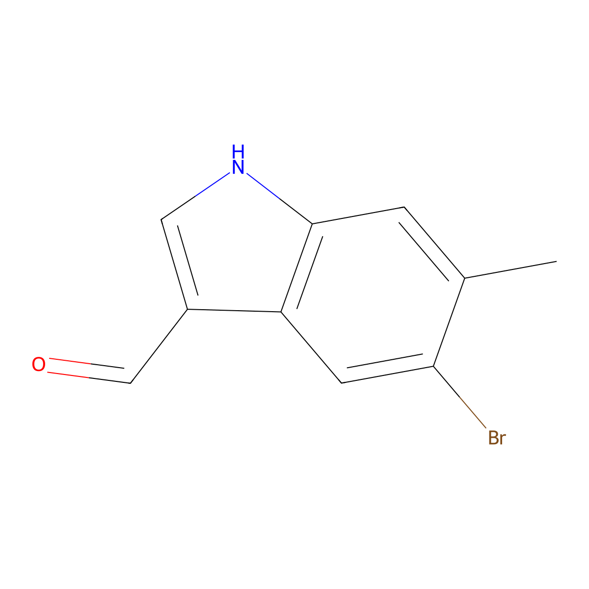 5-bromo-6-methyl-1H-indole-3-carbaldehyde molecular structure, CAS 1368319-66-7