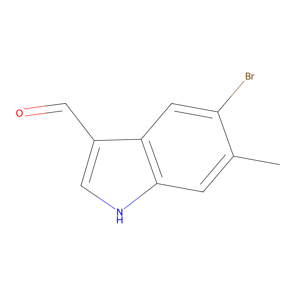 5-bromo-6-methyl-1H-indole-3-carbaldehyde molecular structure, CAS 1368319-66-7