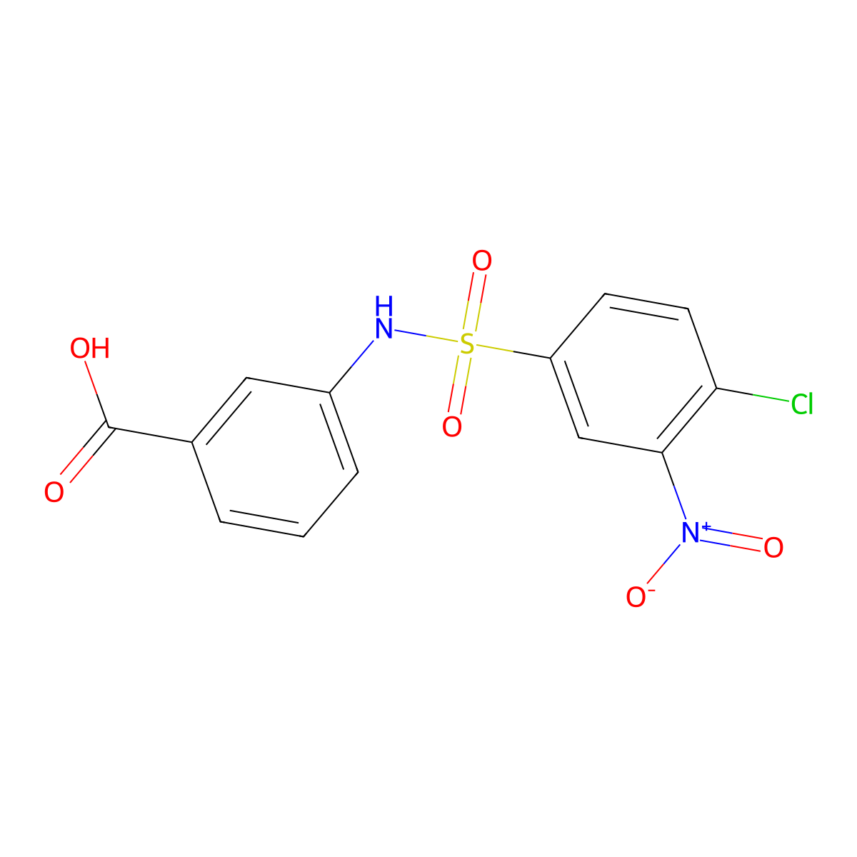 3-(4-Chloro-3-nitrobenzenesulfonamido)benzoic acid molecular structure, CAS 136832-73-0
